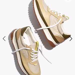 Madewell- Kickoff Trainer Sneakers in Leather and Ripstop Nylon